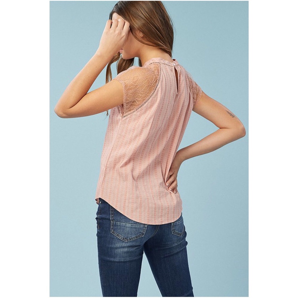 Sage Lace Raglan Sleeve Woven Top - Picture 3 of 4